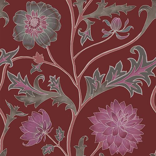Climbing Dahlia Red RVA13208 Available Sizes: 47" x 47"