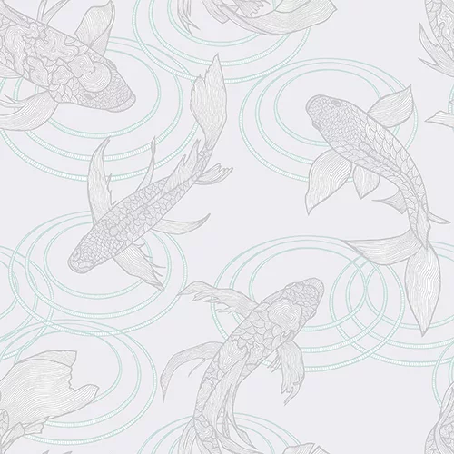 Lucky Fish Silver PBR21586 Available Sizes: 47" x 47"