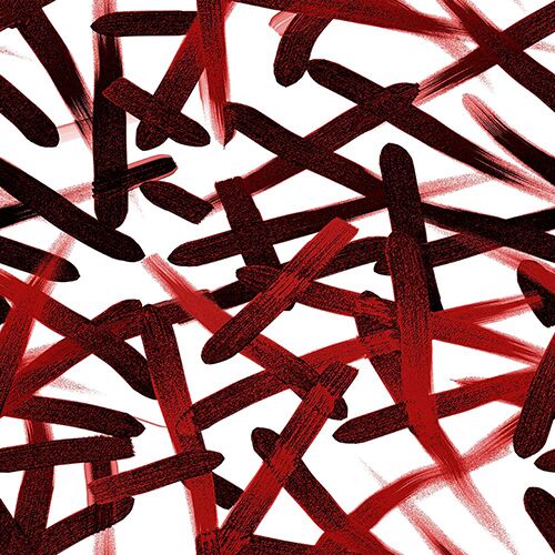 Modernist Collection - Paint Brush Deep Red FMZ502083 Available Sizes: 47" x 47"
