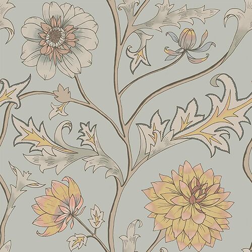 Climbing Dahlia Light Blue RVA13206 Available Sizes: 47" x 47"